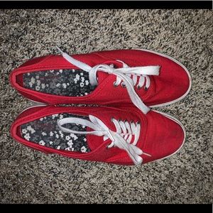 Red sneakers